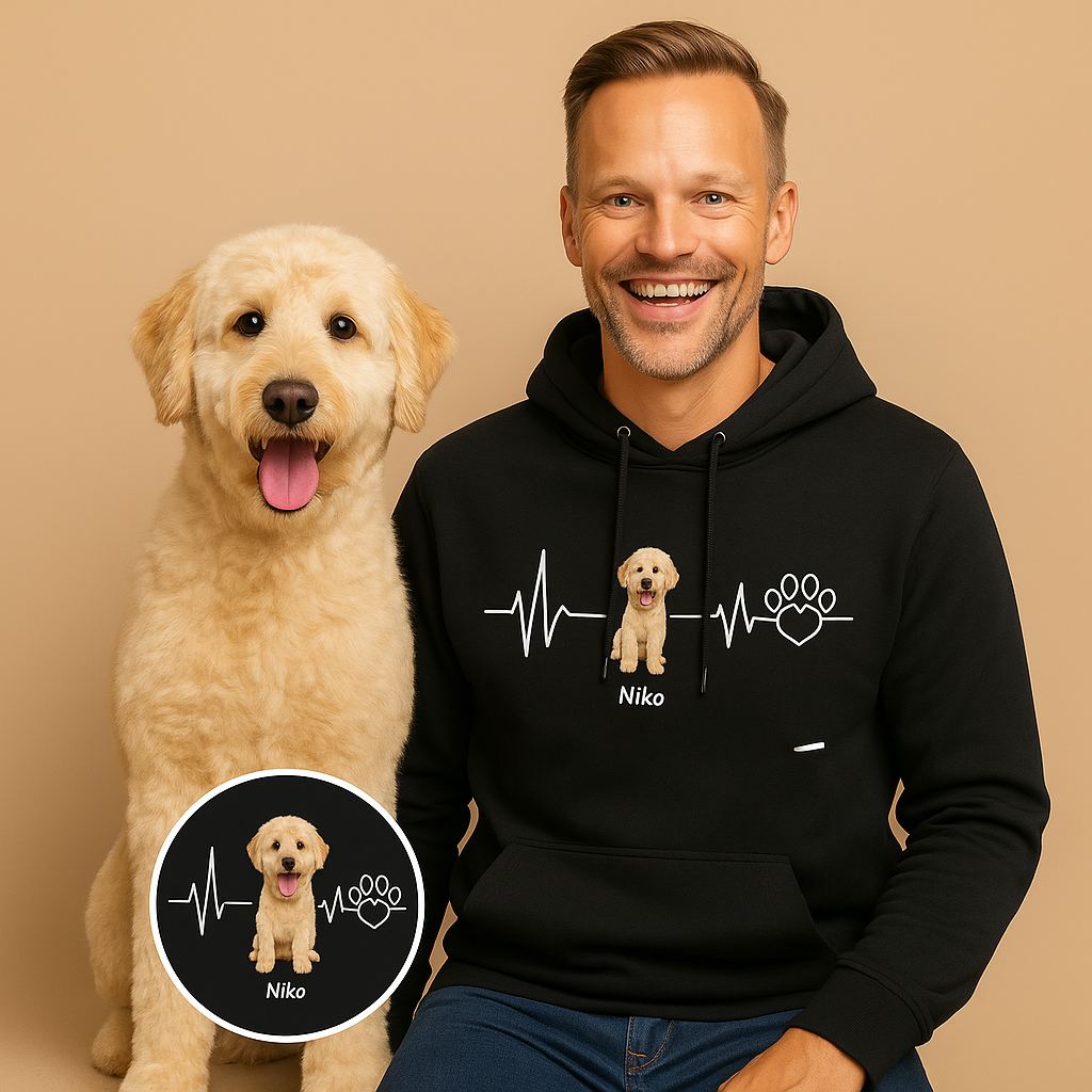 Individueller Puls Hoodie - Herzschlag Haustier