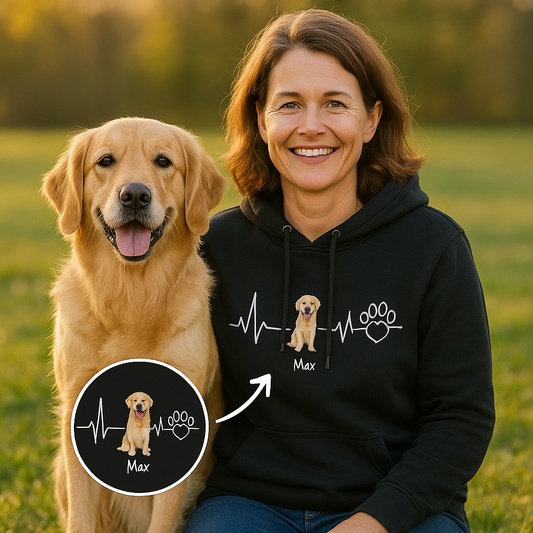 Individueller Puls Hoodie - Herzschlag Haustier