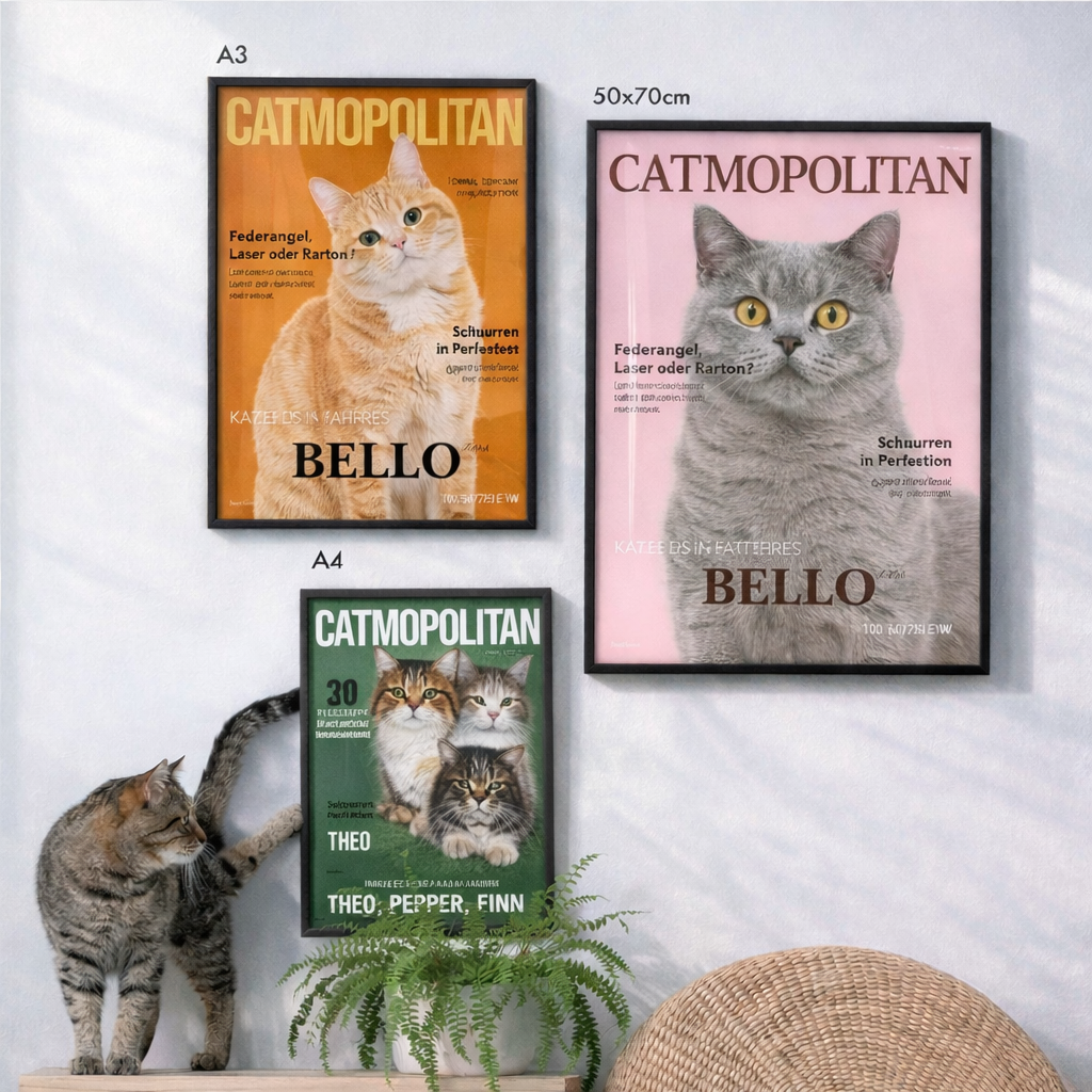 Personalized poster of the cat magazine "Catmopolitan"