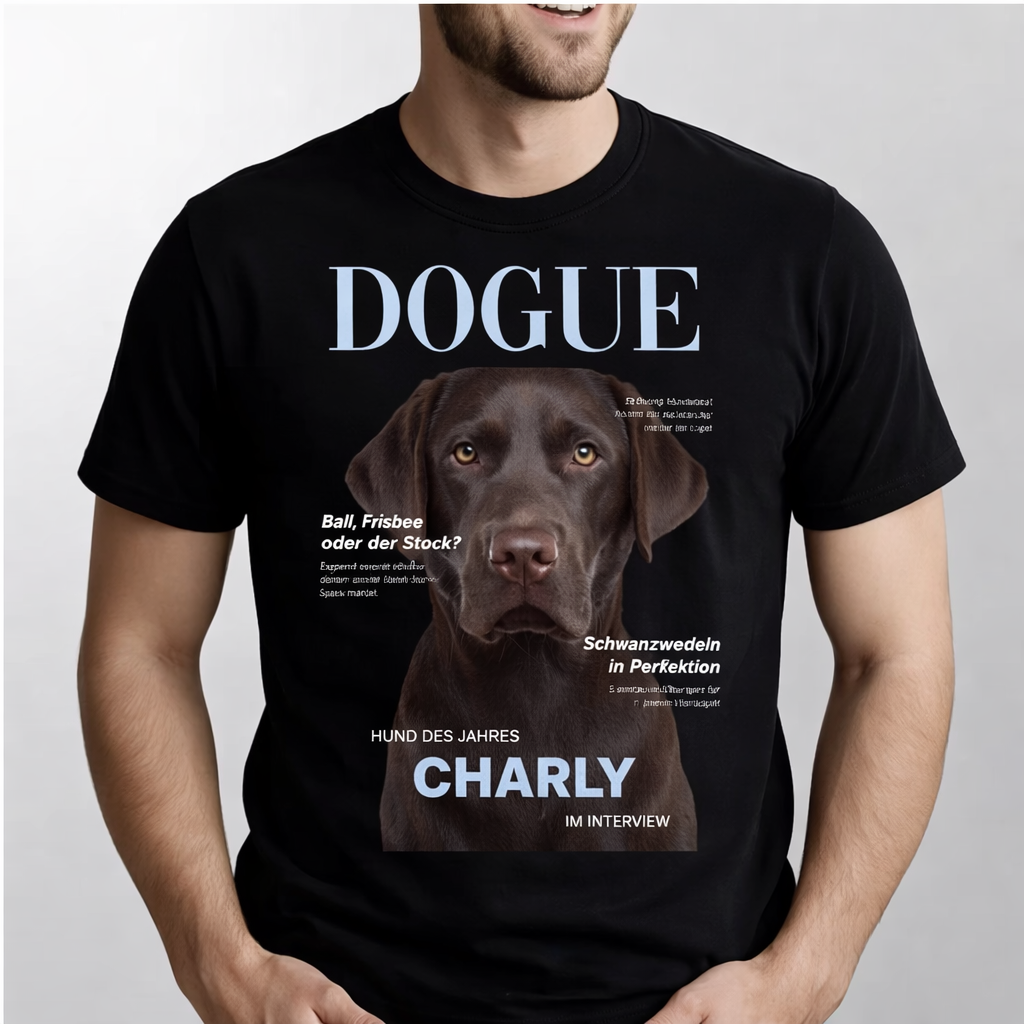 Personalisiertes Unisex T-Shirt "DOGUE" Hundemagazin