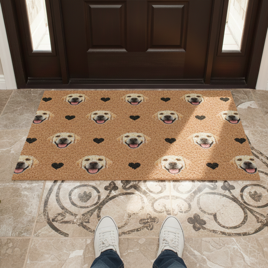 Personalisierte Fußmatte mit Foto deines Haustiers