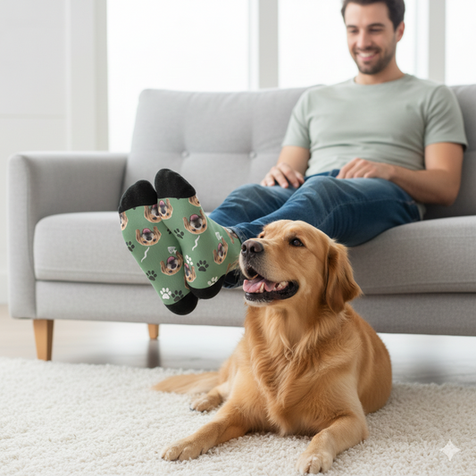 Personalisierte Socken mit deinem Haustierfoto