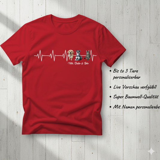 Personalisiertes T-Shirt ''Herzschlag Haustier''