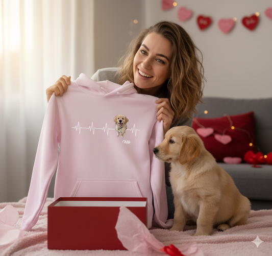 Personalisierter Hoodie ''Herzschlag Haustier''
