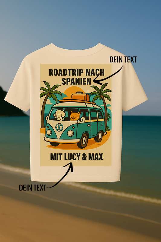 🚐 "Roadtrip nach Spanien – mit Lucy & Max" - Organic Unisex T-Shirt