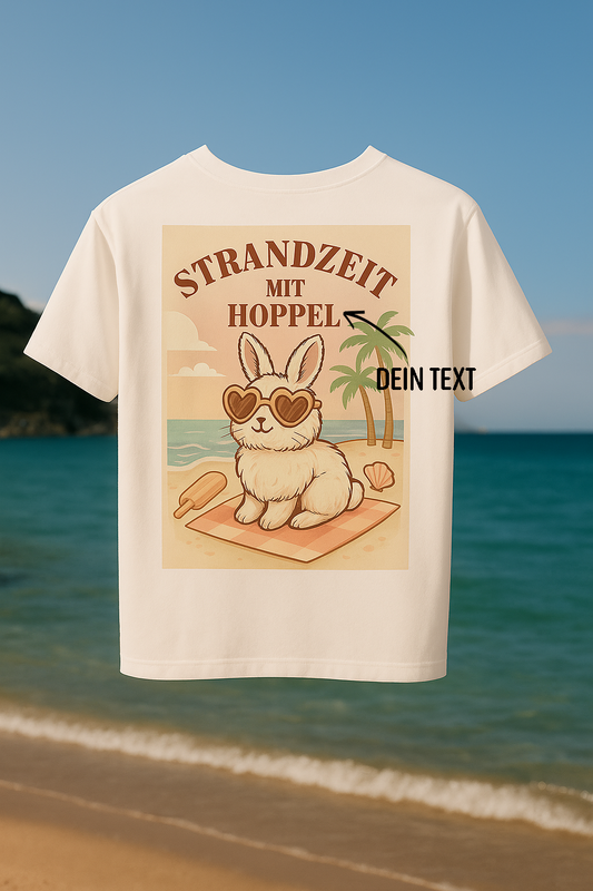 🐰 Strandzeit mit Hoppel – Dein Sommerlook für Hasenfreunde - Unisex Organic T-Shirt