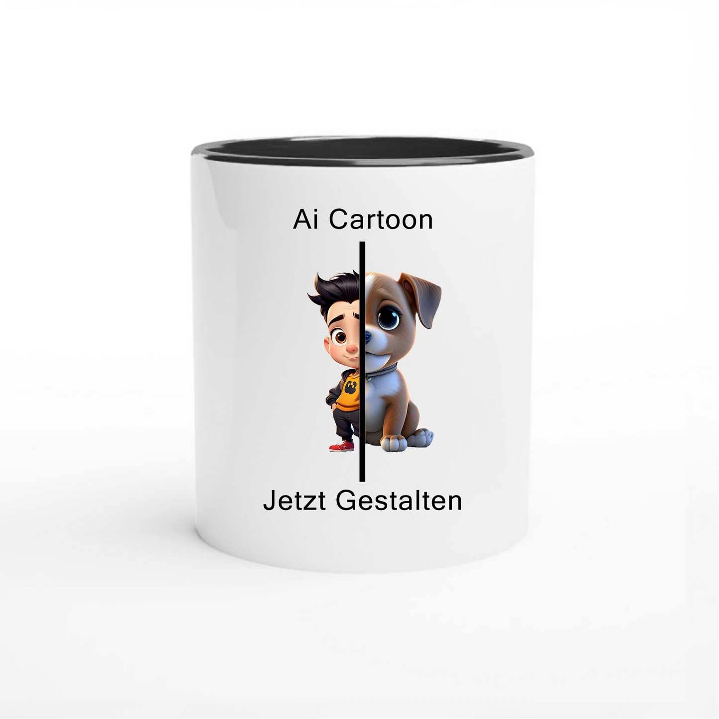 Ai Cartoon selbst Gestalten - Weiße Keramik Tasse