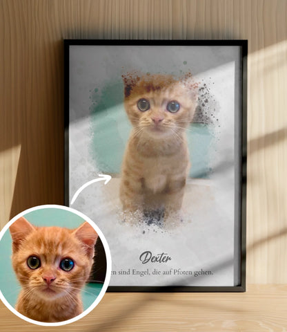 aquarell katzeposter