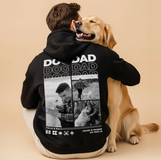 Dog Dad Hoodie personalisiert mit Bildern - Organic Hoodie