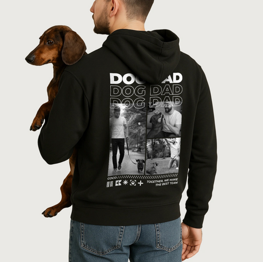 Dog Dad Hoodie personalisiert mit Bildern - Organic Hoodie