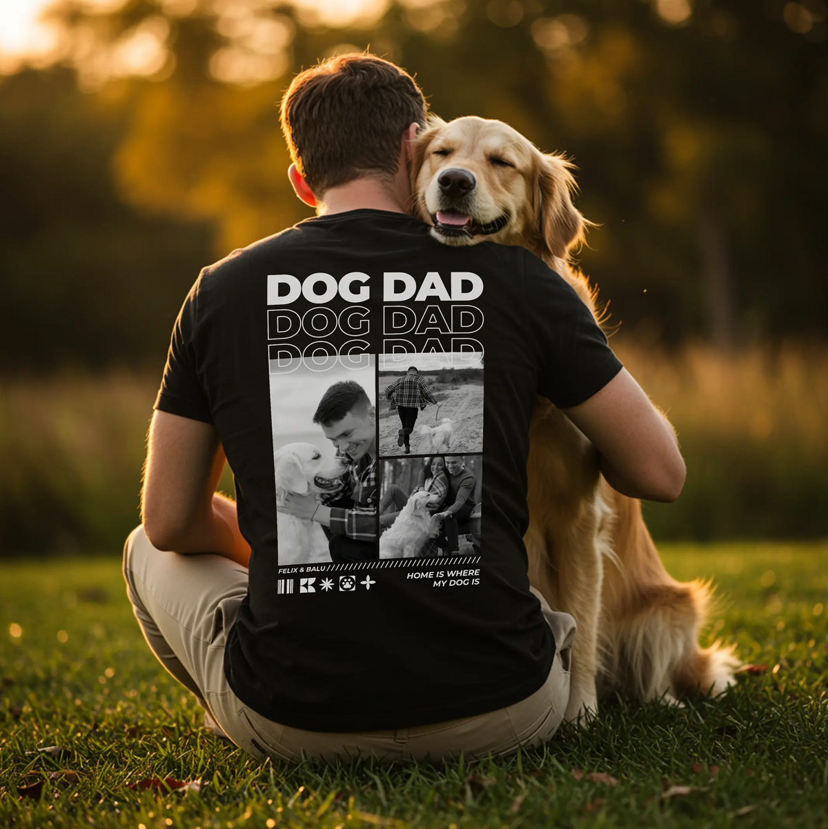 Dog Dad T-Shirt mit eigenen Bildern - Organic T-Shirt