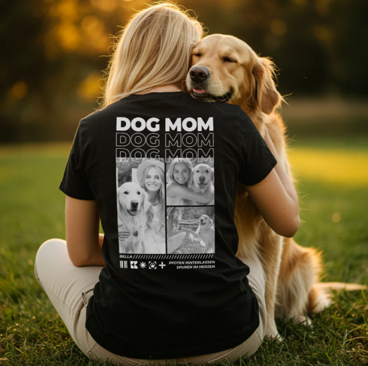 Dog Mum T-Shirt mit eigenen Bildern - Organic T-Shirt