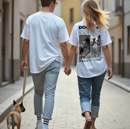 Dog Mum T-Shirt mit eigenen Bildern - Organic T-Shirt