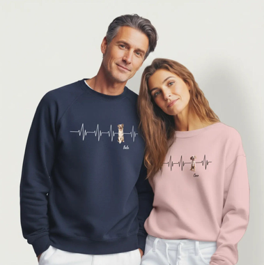 Personalisierter Sweater ''Herzschlag Haustier''