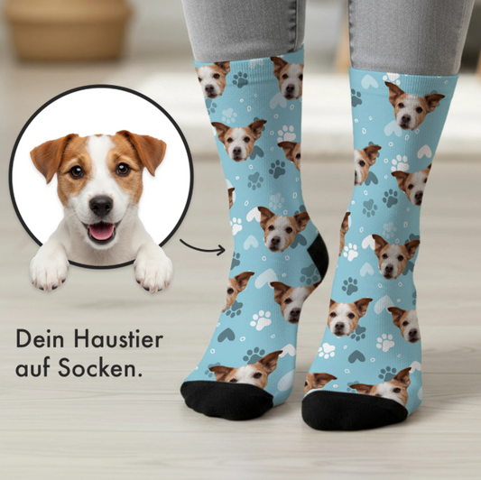Personalisierte Socken mit deinem Haustierfoto