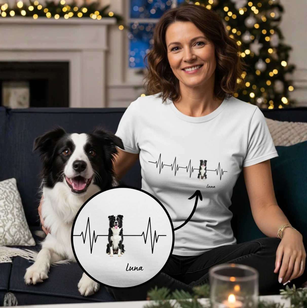 Personalisiertes T-Shirt ''Herzschlag Haustier''