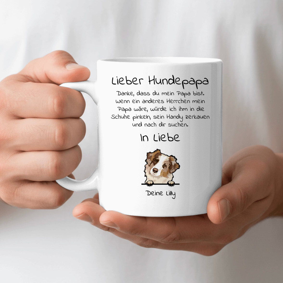 Lieber Hundepapa und Mama - Individuelle Tasse
