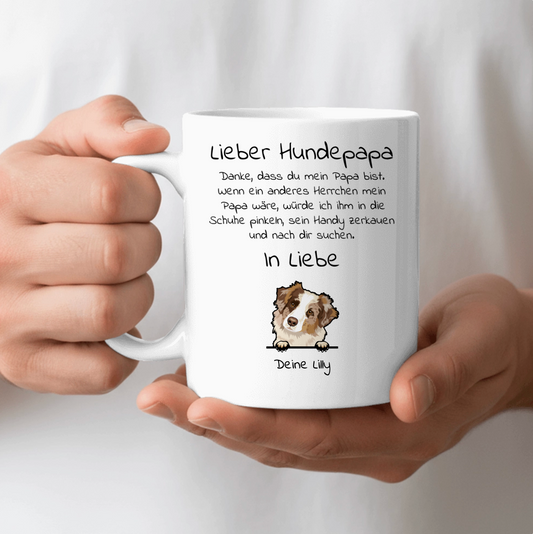 Lieber Hundepapa und Mama - Individuelle Tasse