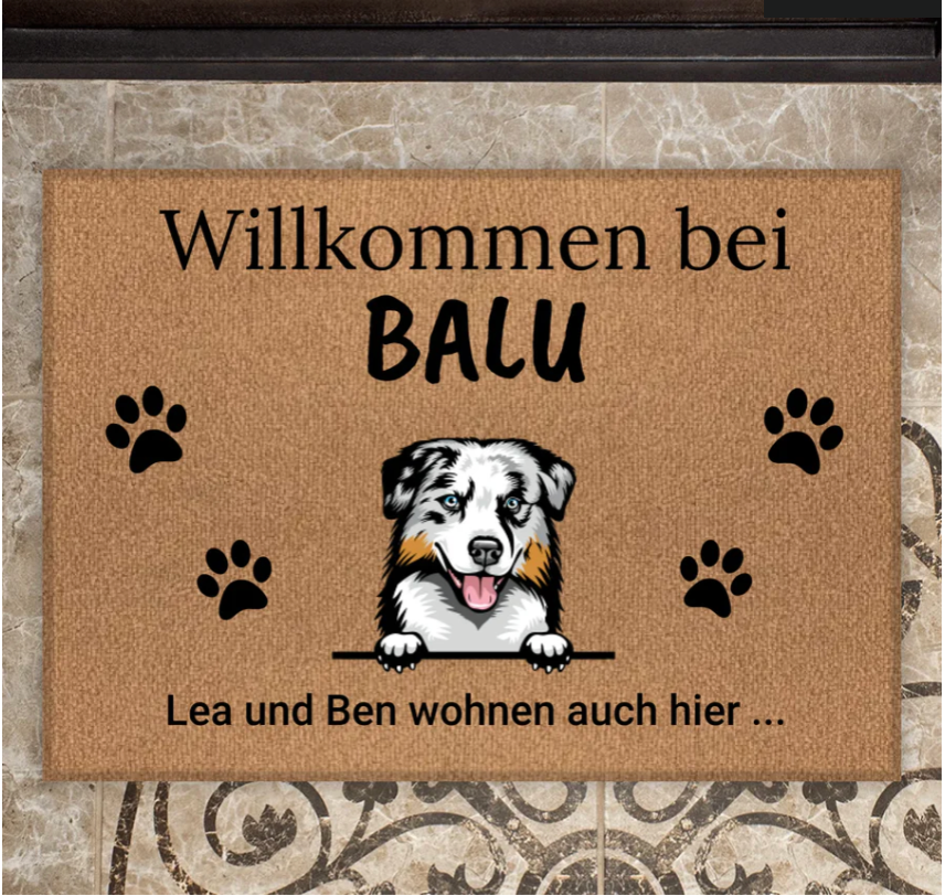Willkommen bei - Individuelle Fußmatte