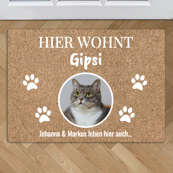 Hier wohnt - Individuelle Haustier Fußmatte