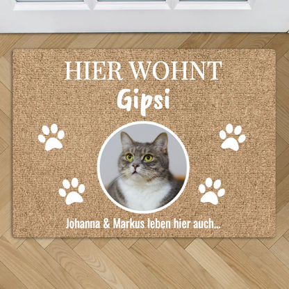 Hier wohnt - Individuelle Haustier Fußmatte