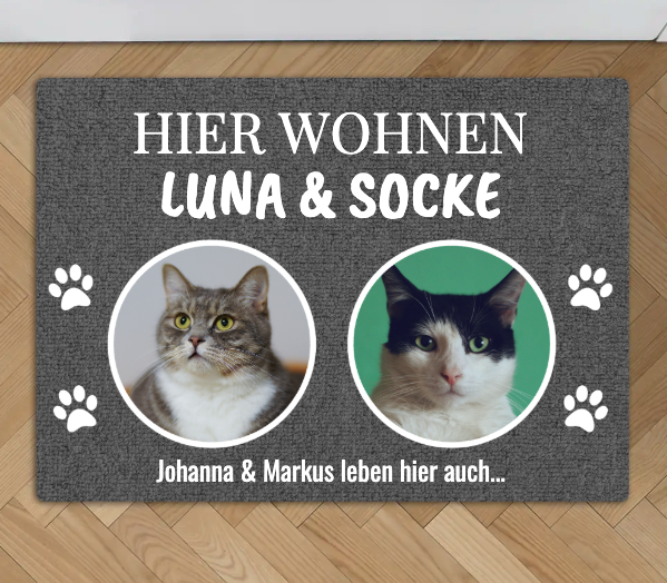 Hier wohnt - Individuelle Haustier Fußmatte