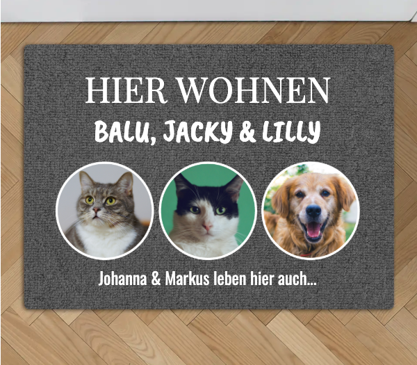 Hier wohnt - Individuelle Haustier Fußmatte