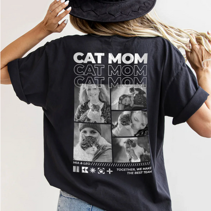 Personalisiertes Oversized T-Shirt "Cat Mom"