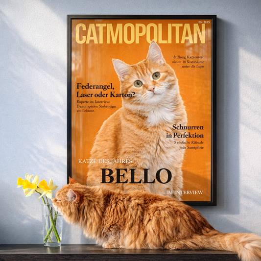 Personalisiertes Poster Katzenmagazin "Catmopolitan"
