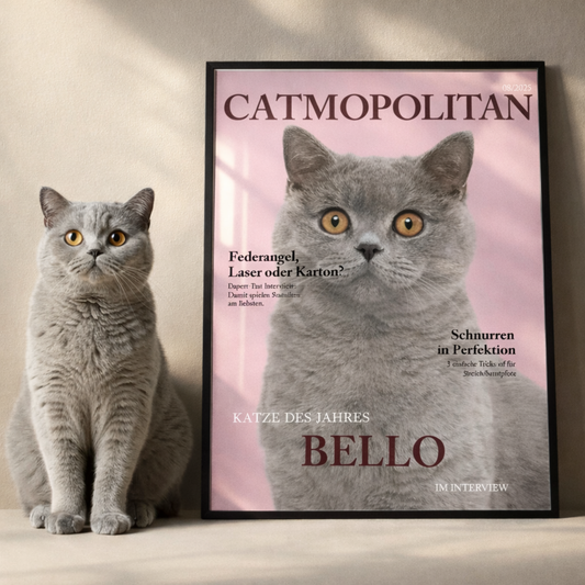 Personalisiertes Poster Katzenmagazin "Catmopolitan"