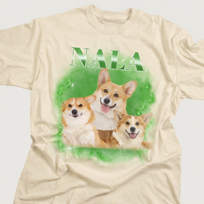 Personalisiertes Haustier T-Shirt "Vintage Name"