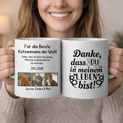 Bester Katzenpapa/-mama der Welt - Tasse mit Foto