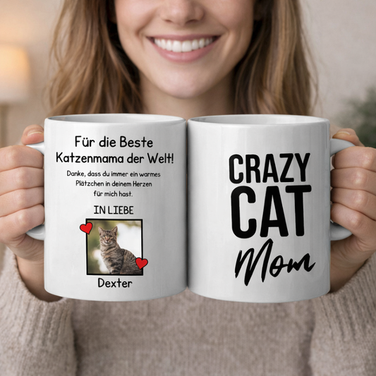 Bester Katzenpapa/-mama der Welt - Tasse mit Foto