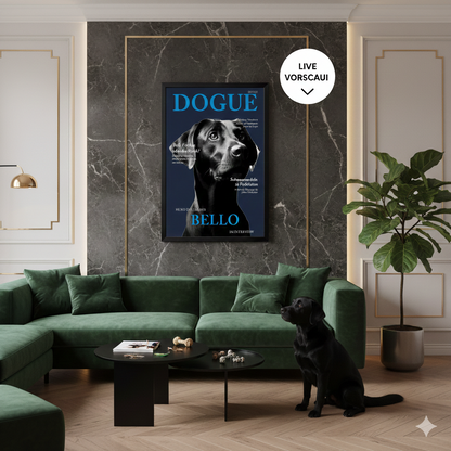 Personalisiertes Poster Hundemagazin "DOGUE"