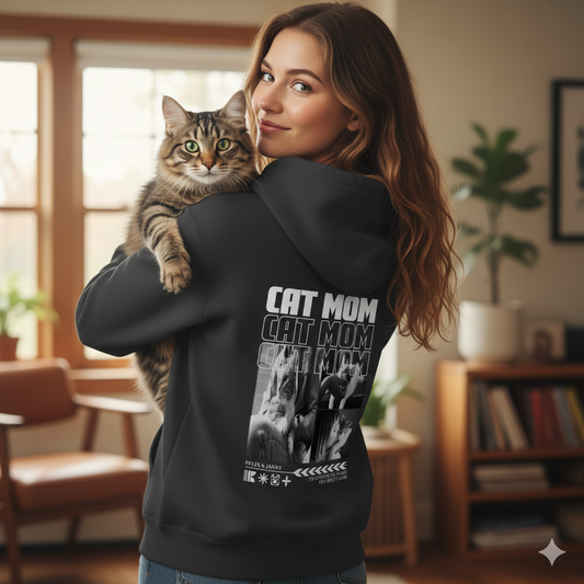 Personalisierter Hoodie - Cat Mom