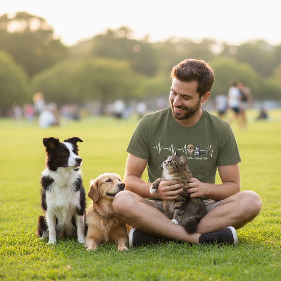 Personalisiertes T-Shirt ''Herzschlag Haustier''