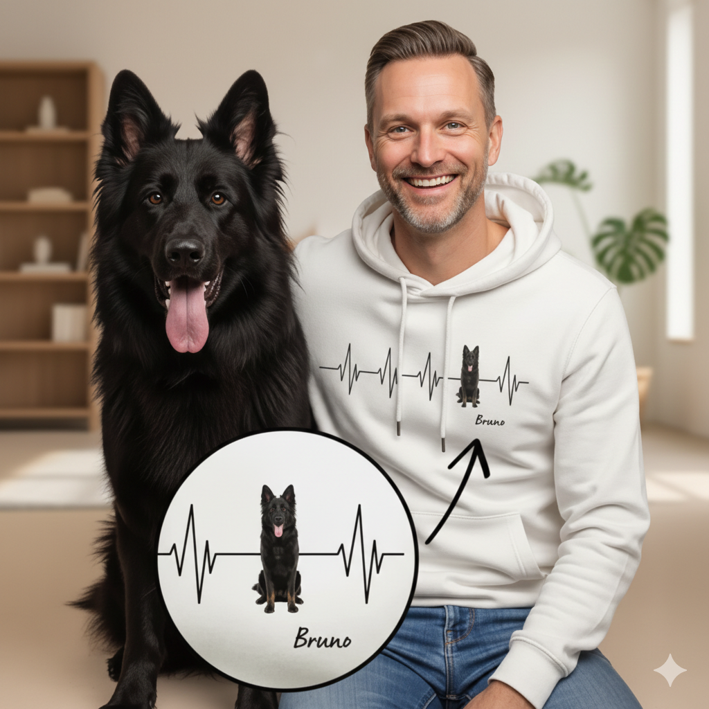 Personalisierter Hoodie ''Herzschlag Haustier''