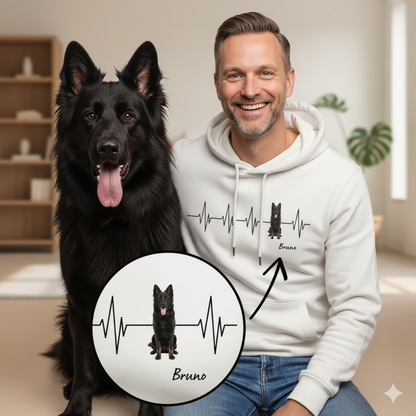 Personalisierter Hoodie ''Herzschlag Haustier''