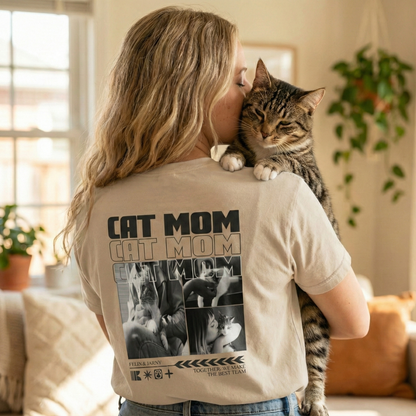 Personalisiertes Oversized T-Shirt "Cat Mom"
