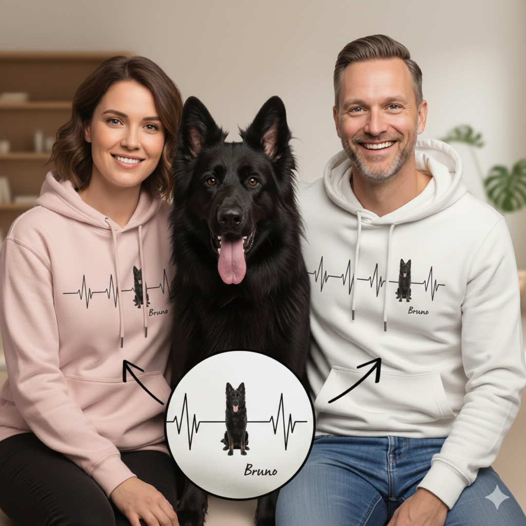 Personalisierter Hoodie ''Herzschlag Haustier''