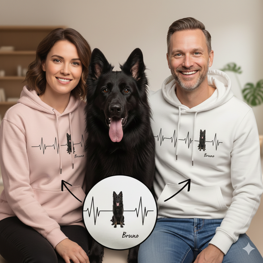 Personalisierter Hoodie ''Herzschlag Haustier''