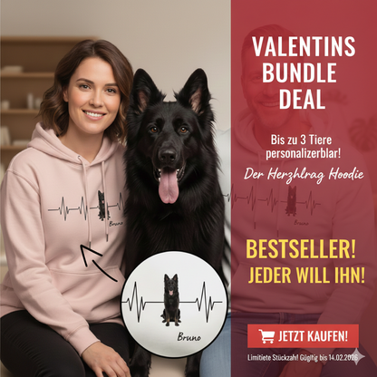 Personalisierter Hoodie ''Herzschlag Haustier''