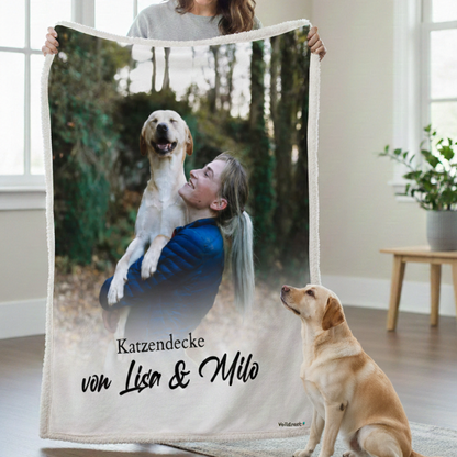 Personalisierte Decke "Haustier Foto & Text"