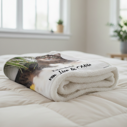 Personalisierte Kuscheldecke Katzen "Dein Foto & Text"