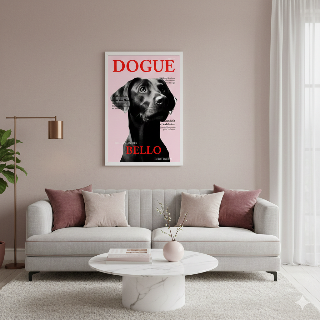 Personalisiertes Poster Hundemagazin "DOGUE"