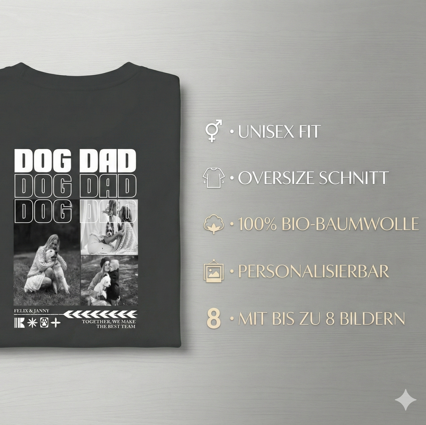 Personalisiertes Oversized T-Shirt "Dog Dad"