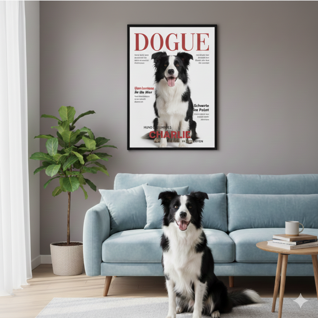 Personalisiertes Poster Hundemagazin "DOGUE"