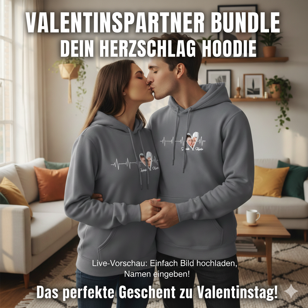 Personalisierter Hoodie ''Herzschlag Partner''