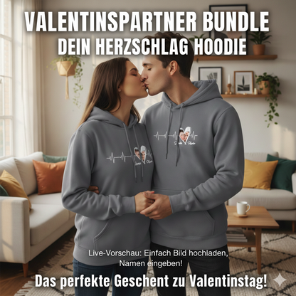 Personalisierter Hoodie ''Herzschlag Partner''