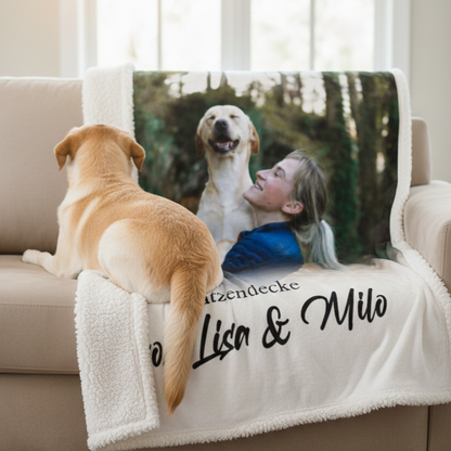 Personalisierte Decke "Haustier Foto & Text"